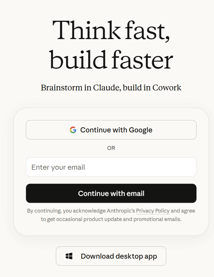 注册 Claude 输入电子邮件